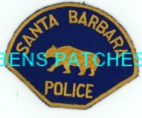 CALIFORNIA,SANTA BARBARA POLICE 90 MIRRORED DIE CUT BORDER